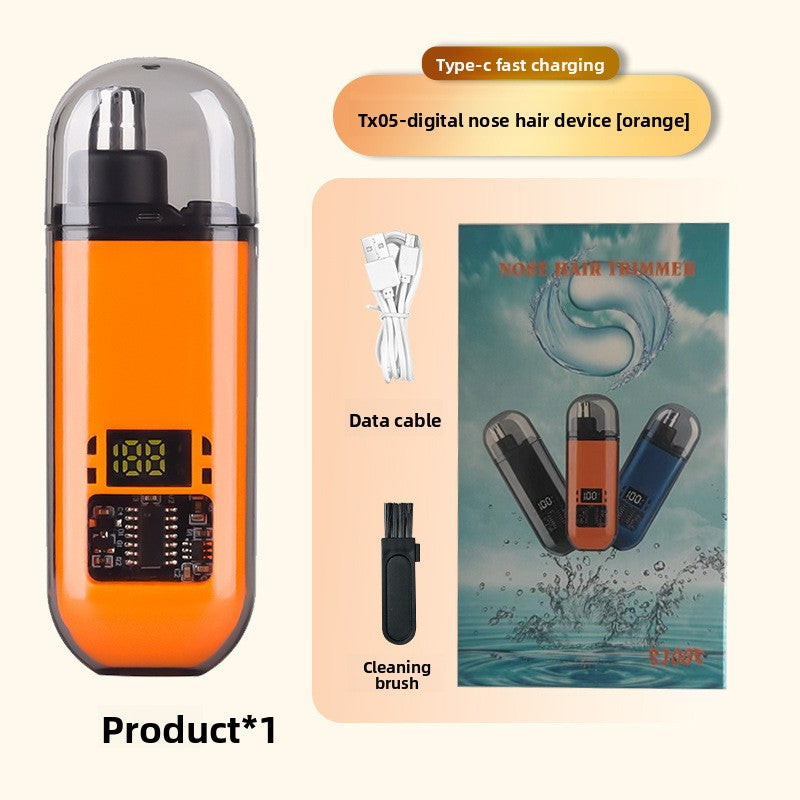 Electric Nose Hair Trimmer Compact Portable Rechargeable Detachable Washable Blades