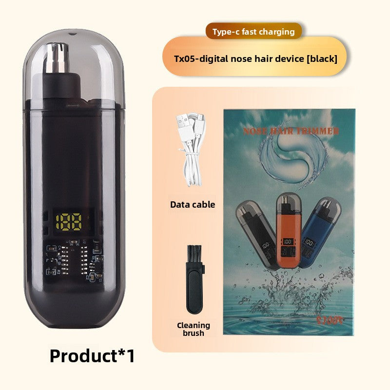 Electric Nose Hair Trimmer Compact Portable Rechargeable Detachable Washable Blades