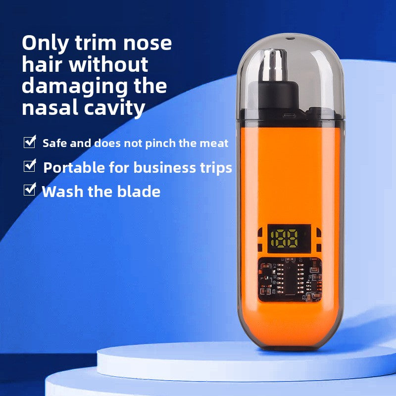 Electric Nose Hair Trimmer Compact Portable Rechargeable Detachable Washable Blades